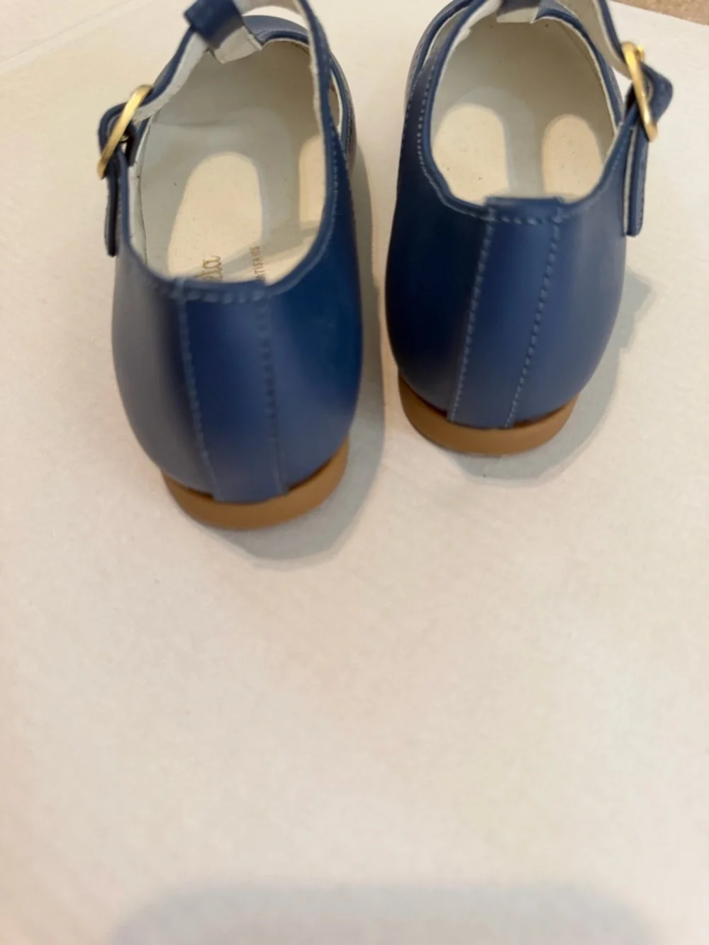 La Coqueta Cobalt Blue Leather T-Bar Mary Jane Shoes EU 27 US 10